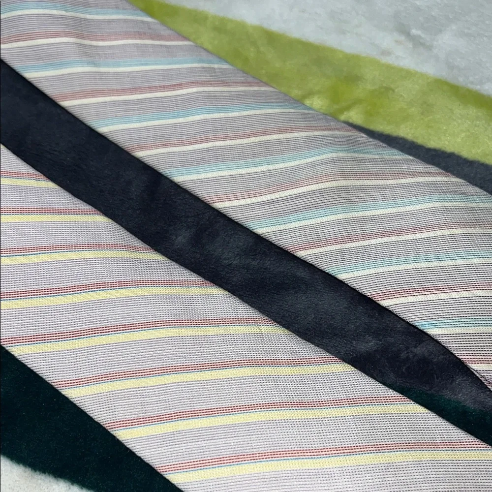 Vintage Mario Valentino Pastel Striped Men's Tie Set